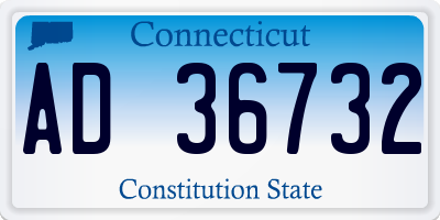 CT license plate AD36732