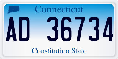 CT license plate AD36734