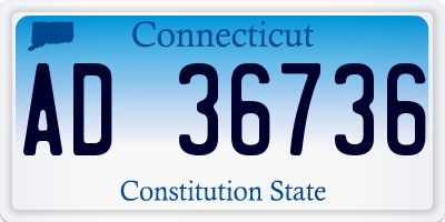 CT license plate AD36736