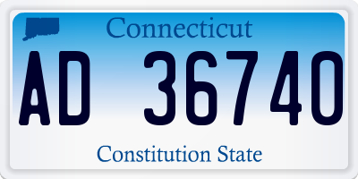 CT license plate AD36740