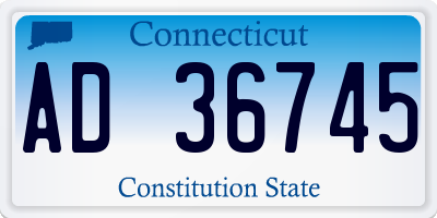 CT license plate AD36745
