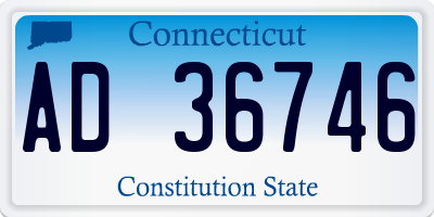 CT license plate AD36746
