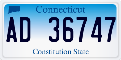 CT license plate AD36747