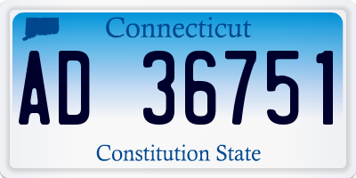 CT license plate AD36751