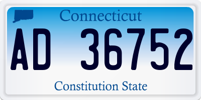 CT license plate AD36752