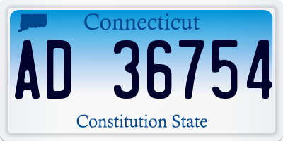 CT license plate AD36754