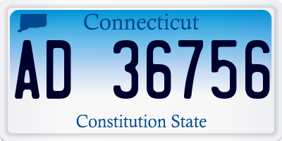 CT license plate AD36756