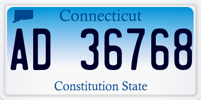 CT license plate AD36768