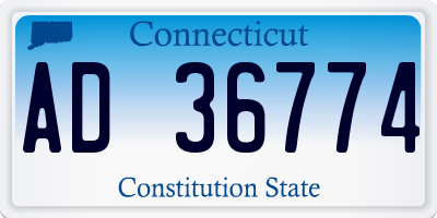 CT license plate AD36774