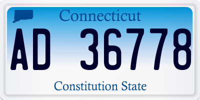 CT license plate AD36778