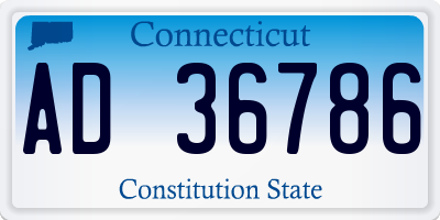 CT license plate AD36786