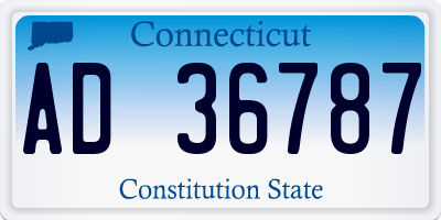 CT license plate AD36787