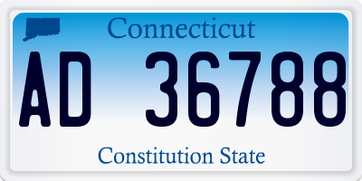 CT license plate AD36788