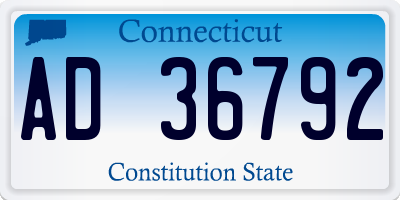 CT license plate AD36792