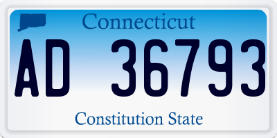 CT license plate AD36793