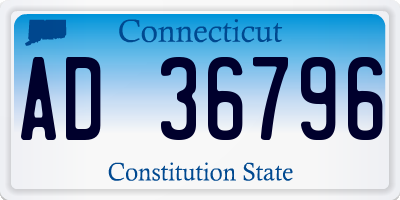 CT license plate AD36796