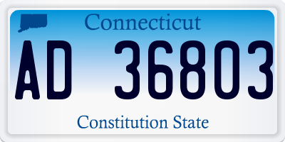 CT license plate AD36803