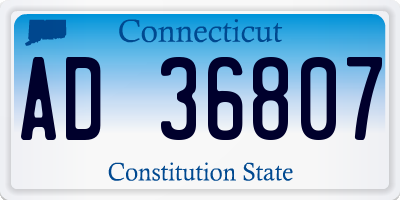 CT license plate AD36807