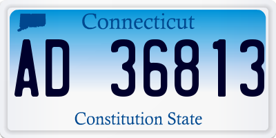 CT license plate AD36813