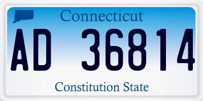 CT license plate AD36814