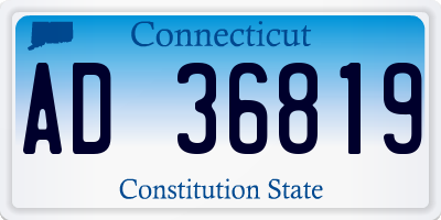 CT license plate AD36819