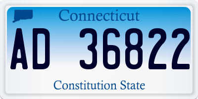 CT license plate AD36822