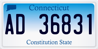 CT license plate AD36831