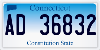 CT license plate AD36832