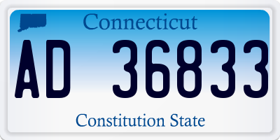 CT license plate AD36833