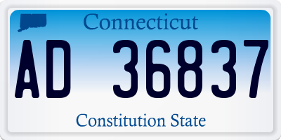 CT license plate AD36837