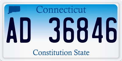 CT license plate AD36846