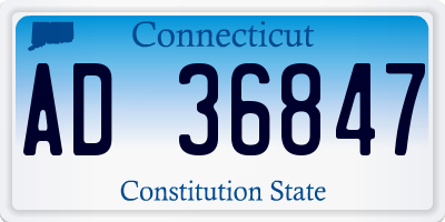 CT license plate AD36847