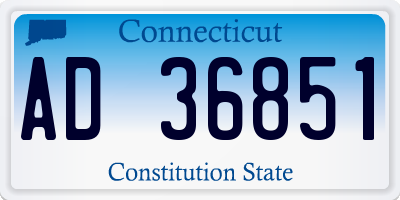 CT license plate AD36851