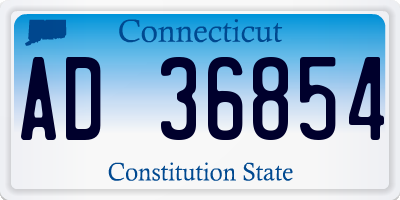 CT license plate AD36854