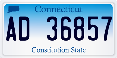 CT license plate AD36857