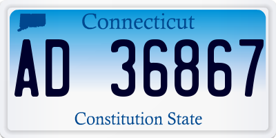 CT license plate AD36867