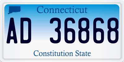 CT license plate AD36868