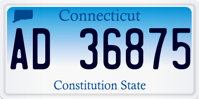 CT license plate AD36875