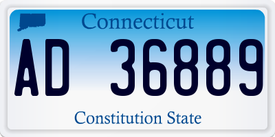 CT license plate AD36889