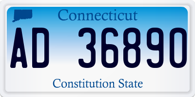 CT license plate AD36890