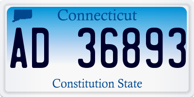 CT license plate AD36893