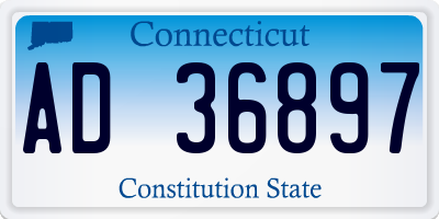 CT license plate AD36897