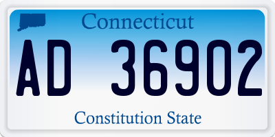 CT license plate AD36902