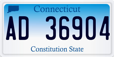 CT license plate AD36904