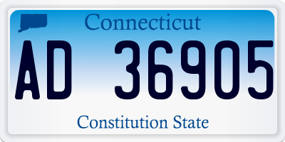 CT license plate AD36905