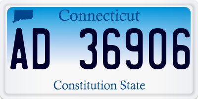 CT license plate AD36906