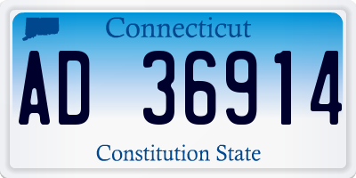 CT license plate AD36914