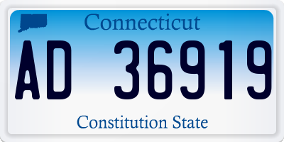 CT license plate AD36919
