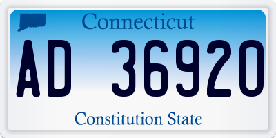 CT license plate AD36920