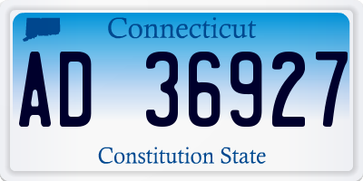 CT license plate AD36927